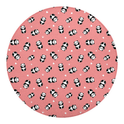 Cute Baby Panda Pattern Print Round Blanket