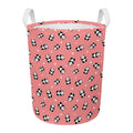 Cute Baby Panda Pattern Print Round Laundry Basket