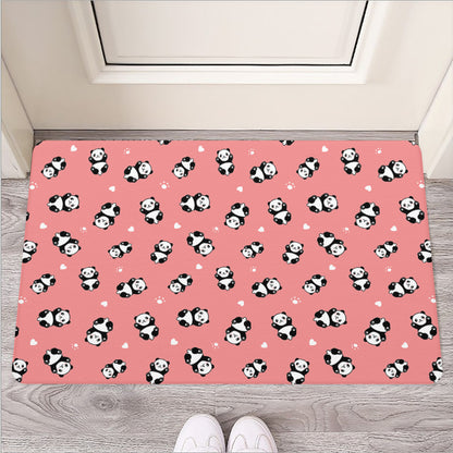 Cute Baby Panda Pattern Print Rubber Doormat