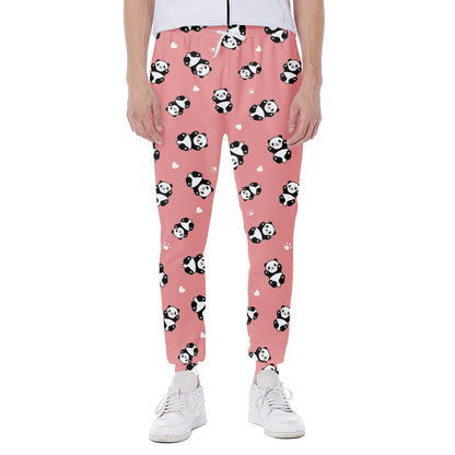 Cute Baby Panda Pattern Print Scuba Joggers