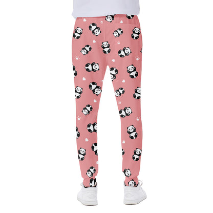 Cute Baby Panda Pattern Print Scuba Joggers