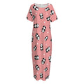 Cute Baby Panda Pattern Print Short Sleeve Long Nightdress