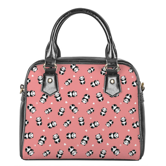 Cute Baby Panda Pattern Print Shoulder Handbag