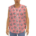 Cute Baby Panda Pattern Print Sleeveless Baseball Jersey