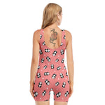 Cute Baby Panda Pattern Print Sleeveless One Piece Swimsuit