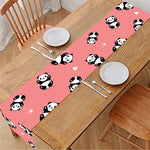 Cute Baby Panda Pattern Print Table Runner