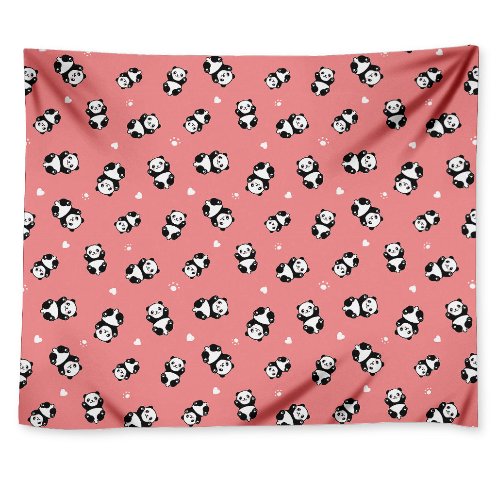 Cute Baby Panda Pattern Print Tapestry