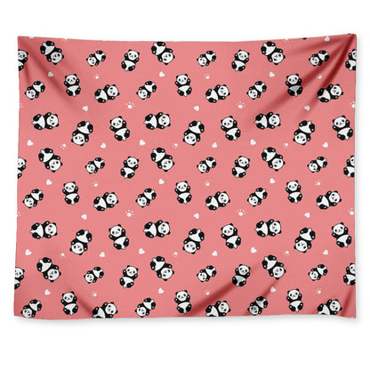 Cute Baby Panda Pattern Print Tapestry