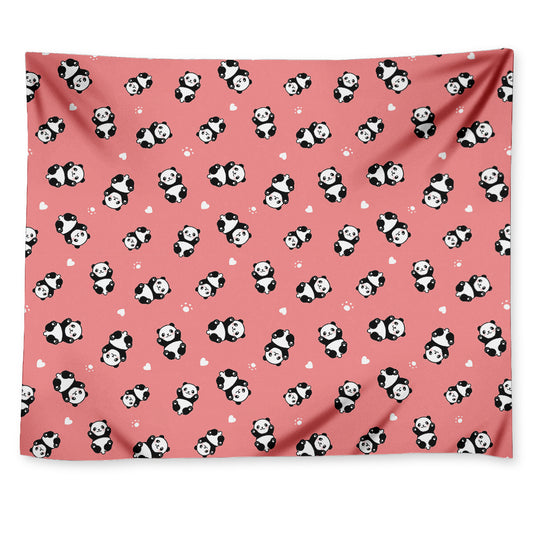 Cute Baby Panda Pattern Print Tapestry