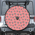 Cute Baby Panda Pattern Print Tire Cover With Camera Hole