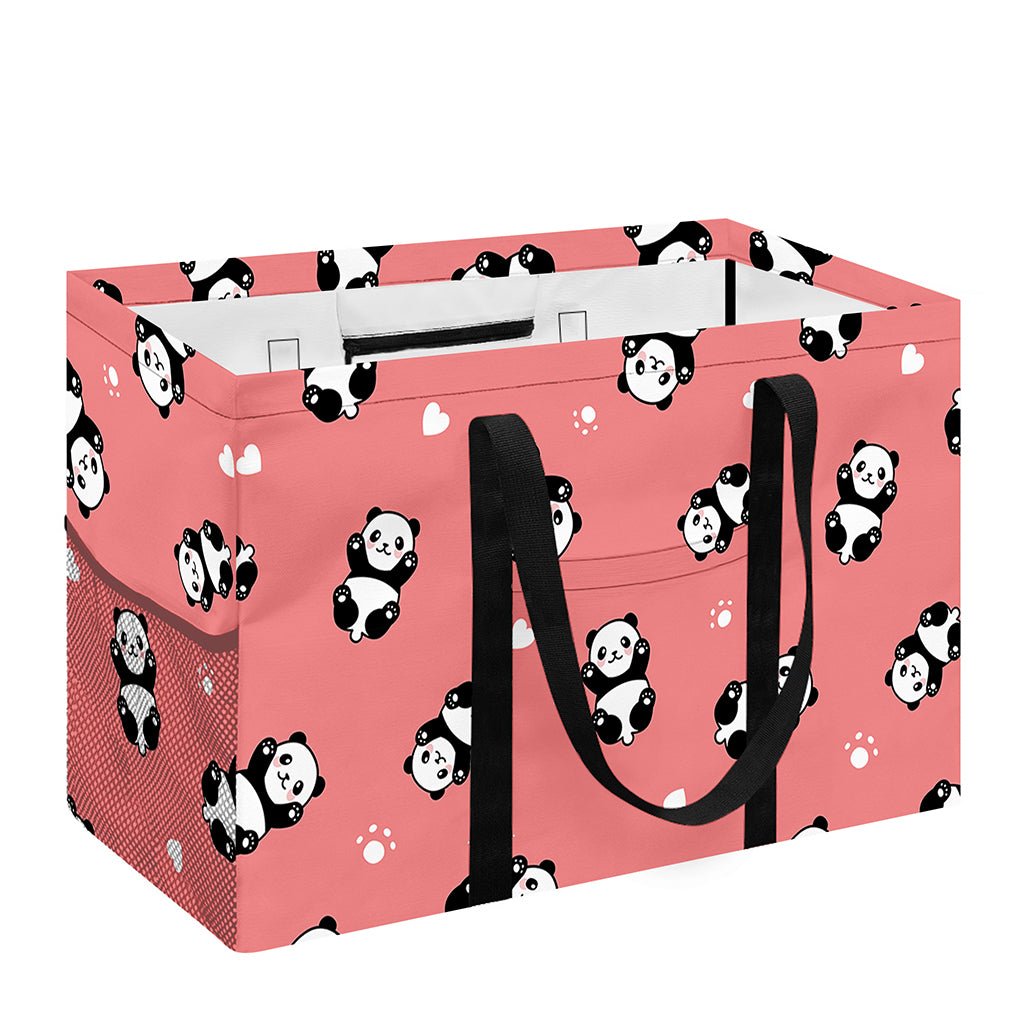 Cute Baby Panda Pattern Print Utility Tote Bag