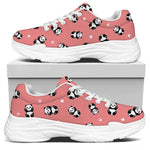 Cute Baby Panda Pattern Print White Chunky Shoes