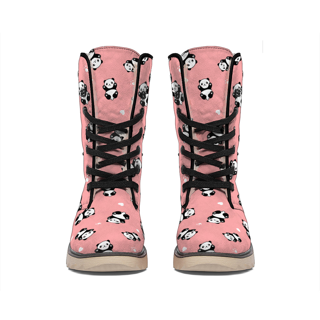 Cute Baby Panda Pattern Print Winter Boots