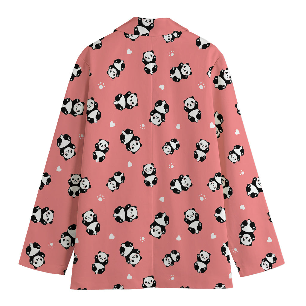 Cute Baby Panda Pattern Print Women's Blazer