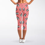 Cute Baby Panda Pattern Print Women's Capri Leggings