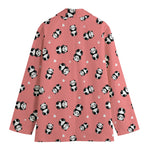 Cute Baby Panda Pattern Print Women's Cotton Blazer