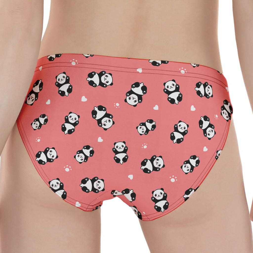Cute Baby Panda Pattern Print Women's Panties