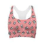 Cute Baby Panda Pattern Print Women's Sports Bra