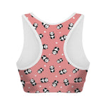 Cute Baby Panda Pattern Print Women's Sports Bra