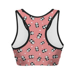 Cute Baby Panda Pattern Print Women's Sports Bra