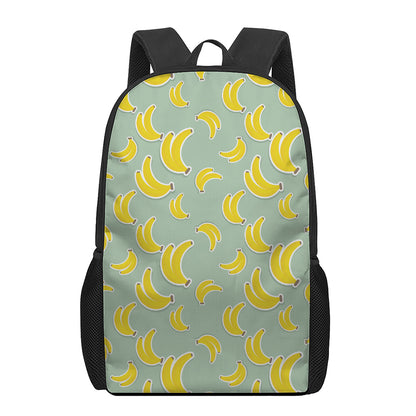 Cute Banana Pattern Print 17 Inch Backpack