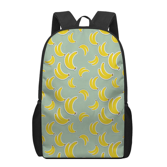 Cute Banana Pattern Print 17 Inch Backpack