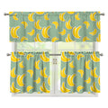 Cute Banana Pattern Print 3 Piece Kitchen Curtains