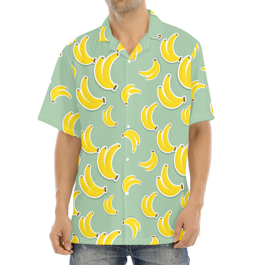Cute Banana Pattern Print Aloha Shirt