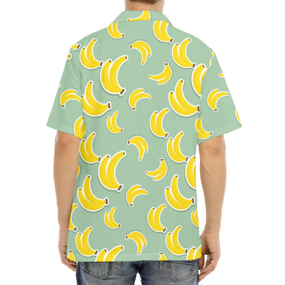 Cute Banana Pattern Print Aloha Shirt