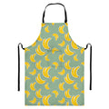 Cute Banana Pattern Print Bib Apron With Pocket