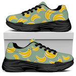 Cute Banana Pattern Print Black Chunky Shoes
