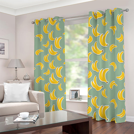Cute Banana Pattern Print Blackout Grommet Curtains