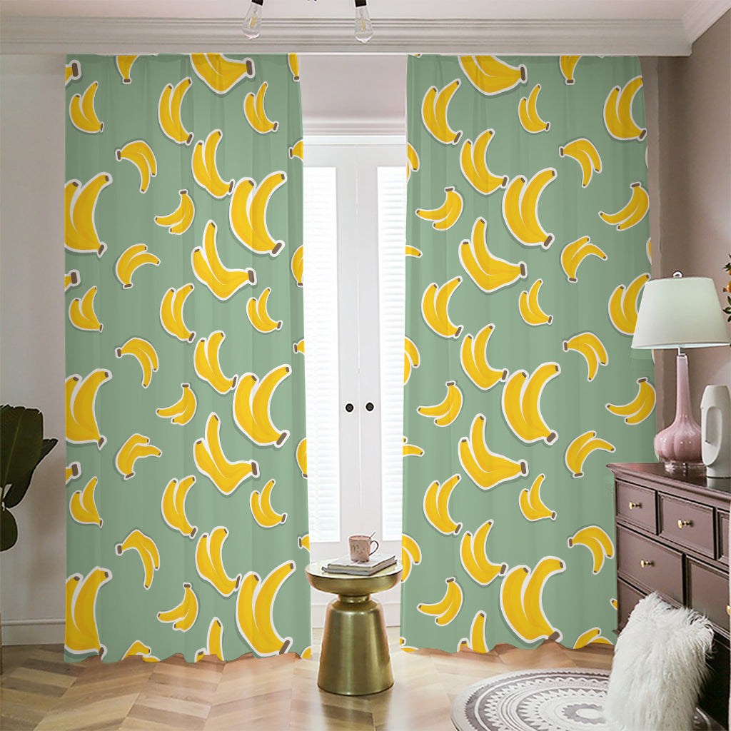 Cute Banana Pattern Print Blackout Pencil Pleat Curtains