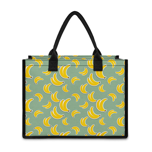 Cute Banana Pattern Print Canvas Tote Bag