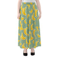 Cute Banana Pattern Print Chiffon Maxi Skirt