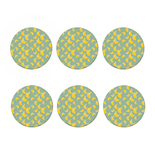 Cute Banana Pattern Print Coaster Set