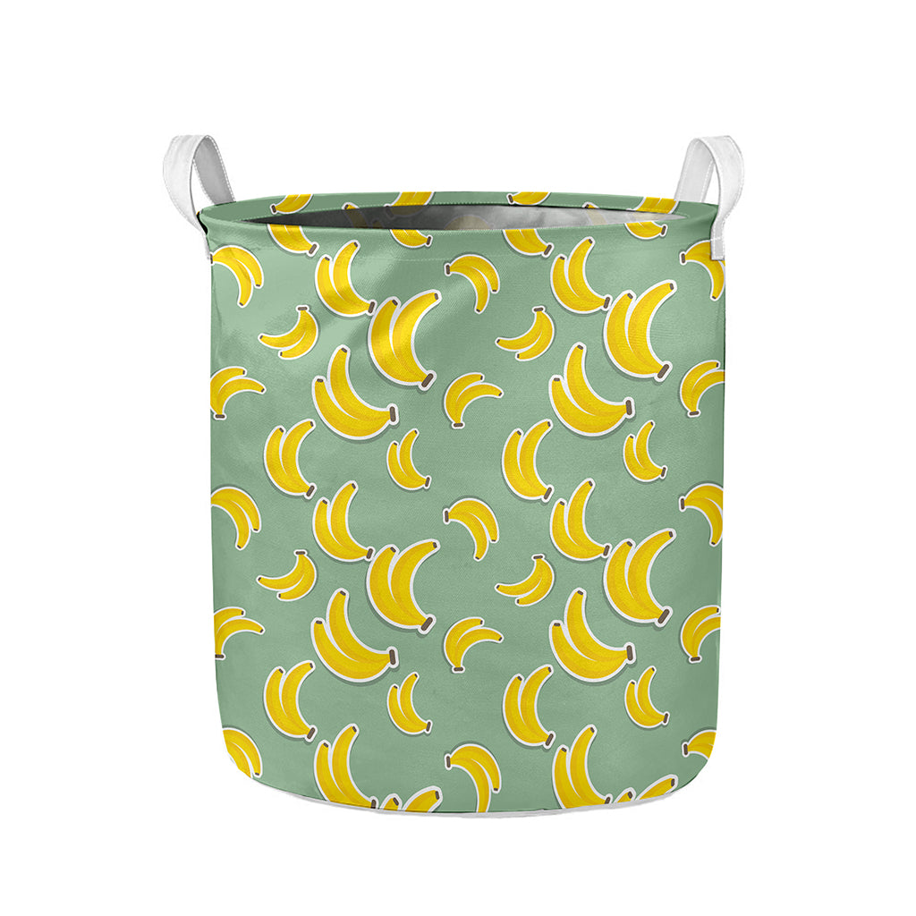 Cute Banana Pattern Print Collapsible Laundry Basket