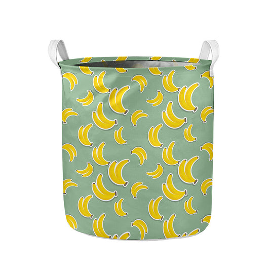 Cute Banana Pattern Print Collapsible Laundry Basket