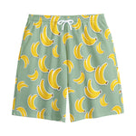 Cute Banana Pattern Print Cotton Shorts