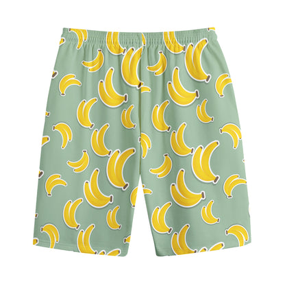 Cute Banana Pattern Print Cotton Shorts