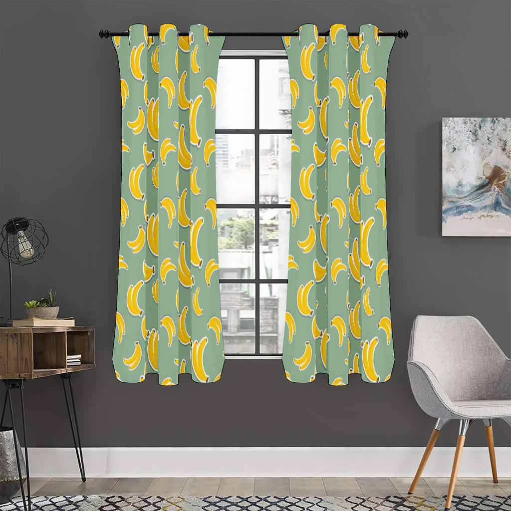 Cute Banana Pattern Print Curtain