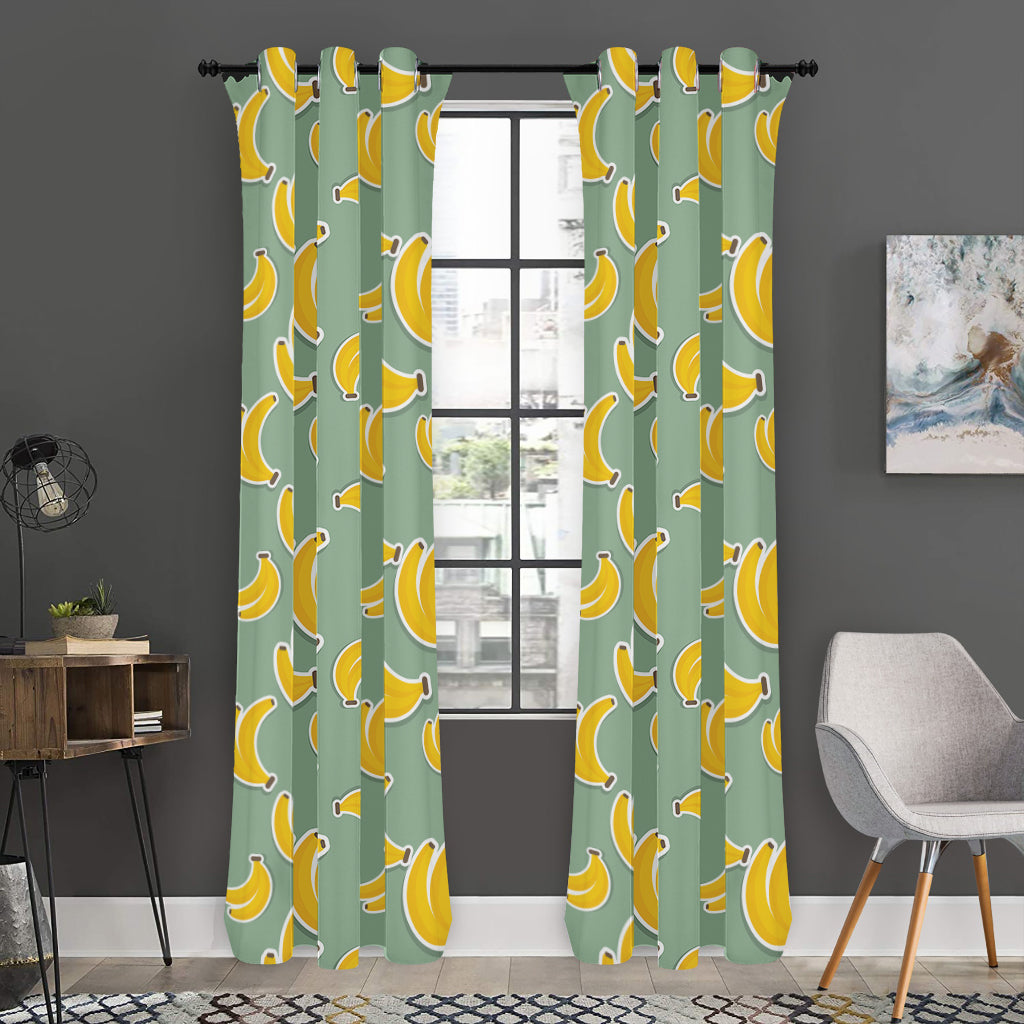 Cute Banana Pattern Print Curtain