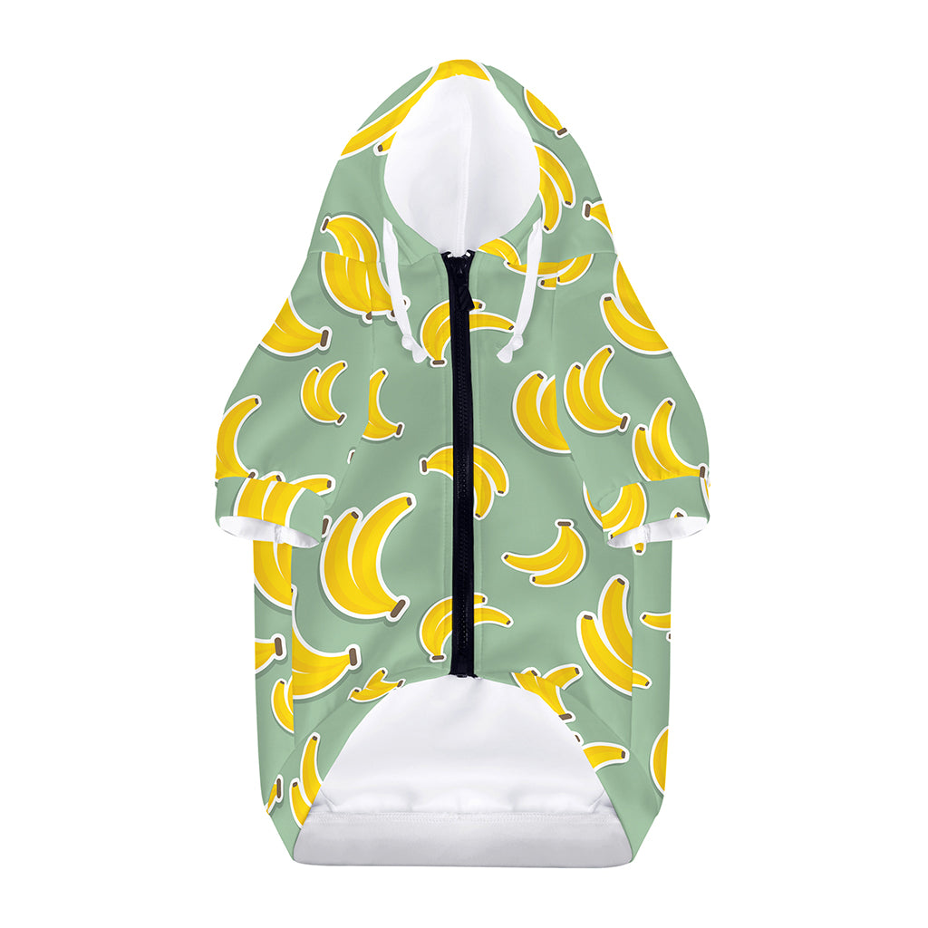 Cute Banana Pattern Print Dog Zip Up Hoodie