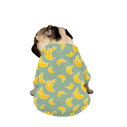 Cute Banana Pattern Print Dog Zip Up Jacket