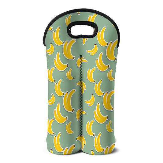 Cute Banana Pattern Print Double Neoprene Wine Tote