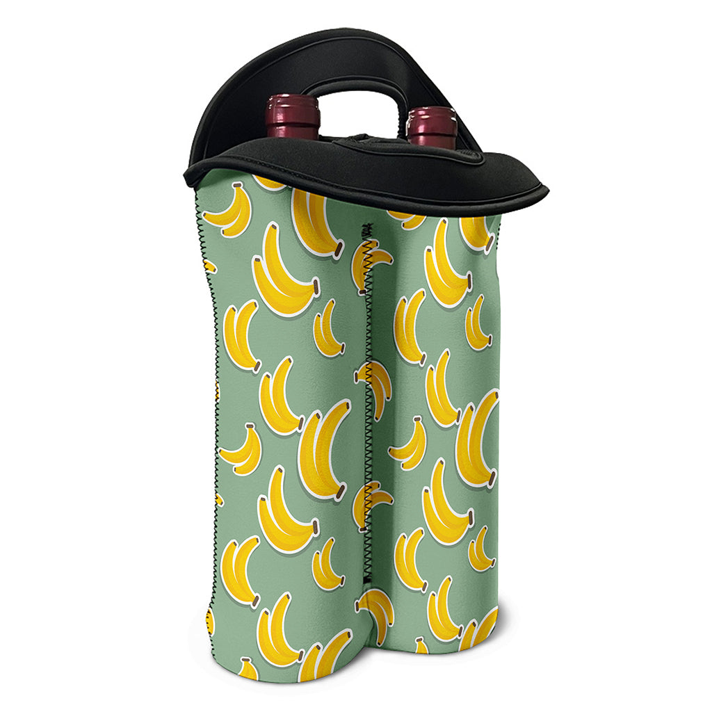 Cute Banana Pattern Print Double Neoprene Wine Tote