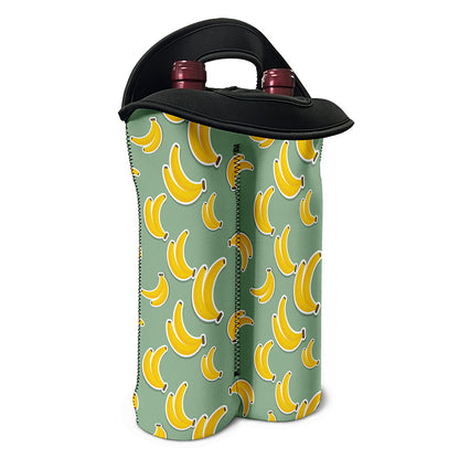 Cute Banana Pattern Print Double Neoprene Wine Tote