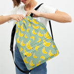 Cute Banana Pattern Print Drawstring Backpack