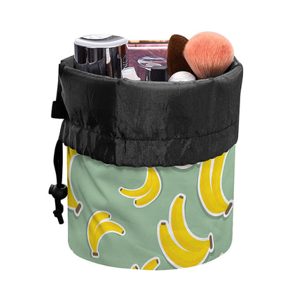 Cute Banana Pattern Print Drawstring Makeup Bag