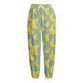 Cute Banana Pattern Print Fleece Lined Knit Pants